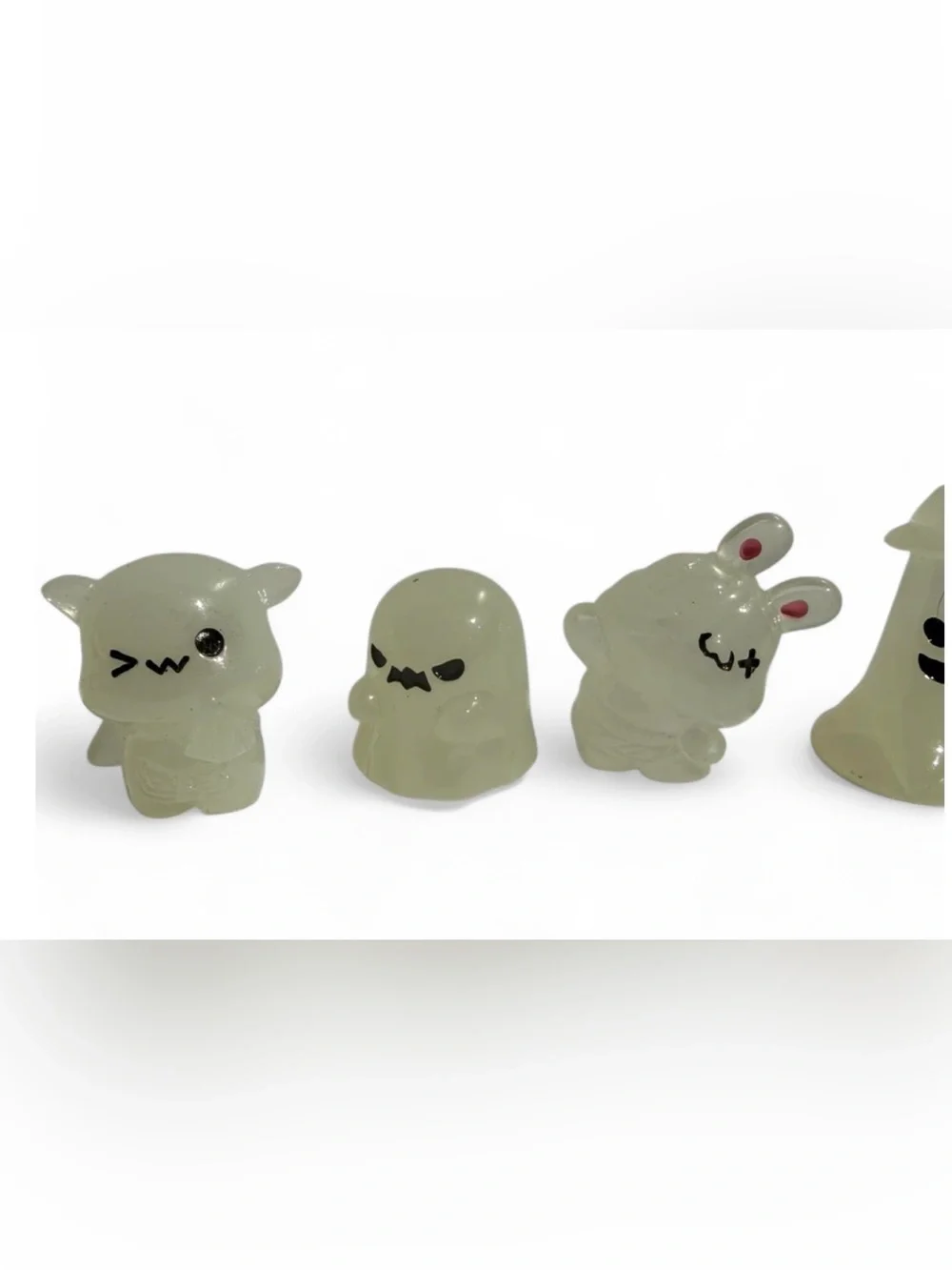Glow in the Dark Halloween Miniature Figurine Lot Spooky Ghost Resin Decor 9pc